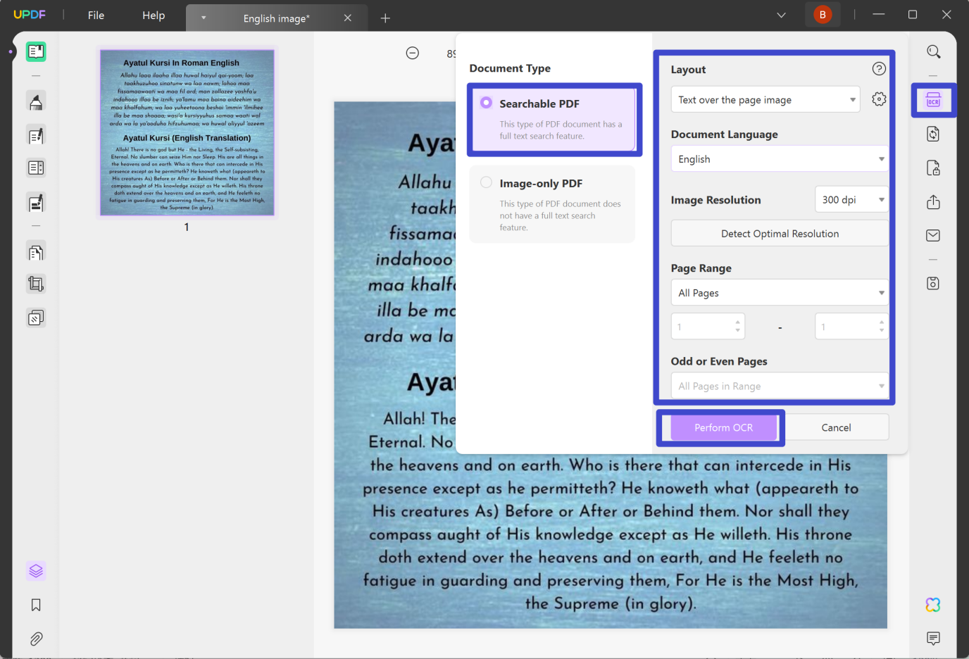 Translate English Text to Punjabi from a Photo Instantly UPDF
