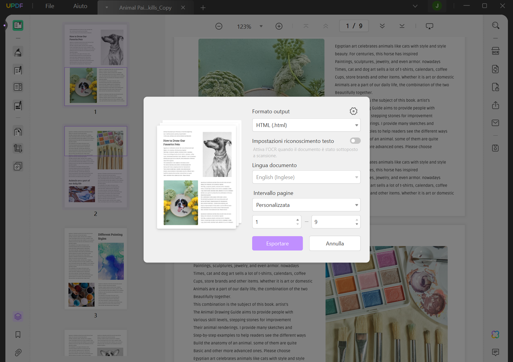Trasformare PDF in HTML