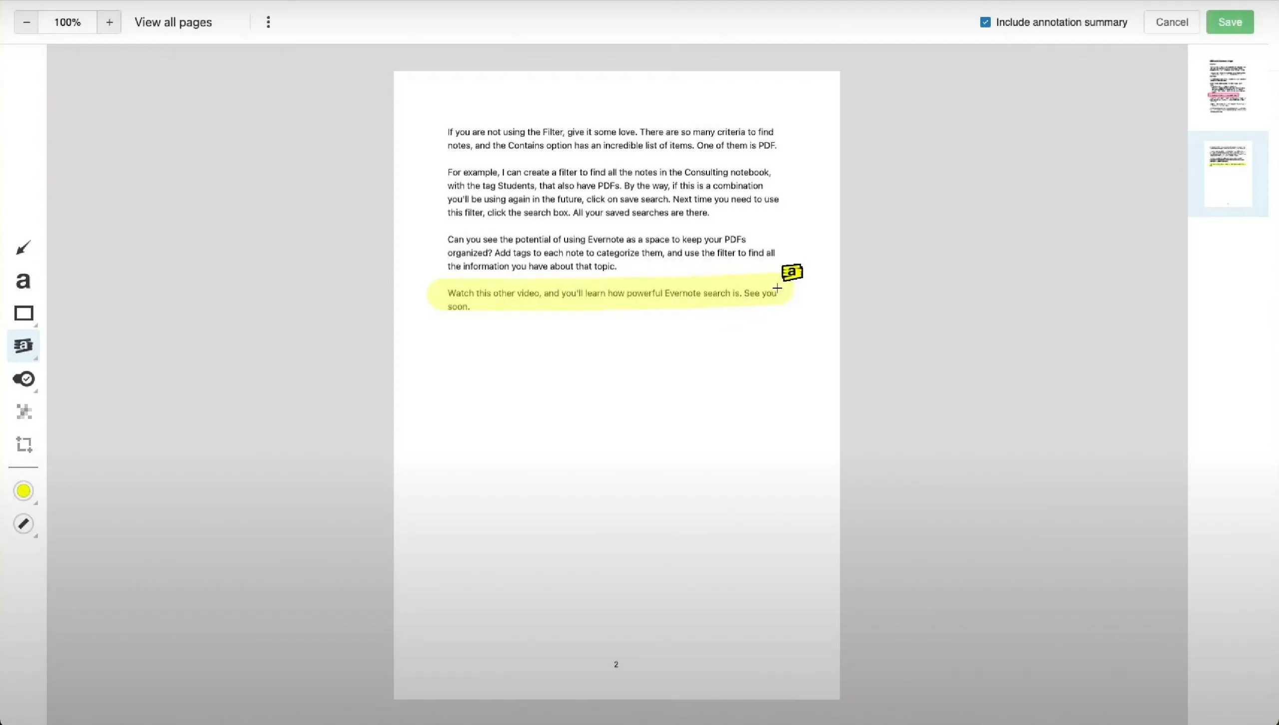 evernote pdf annotation 