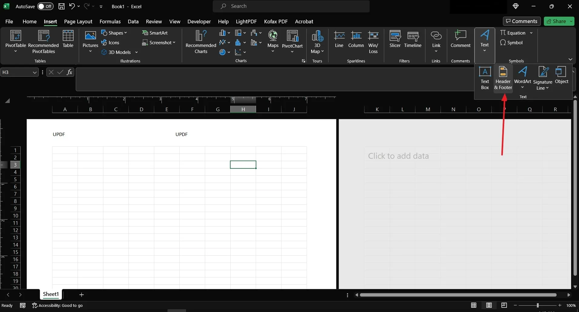 ai watermark remover head to header footer in excel