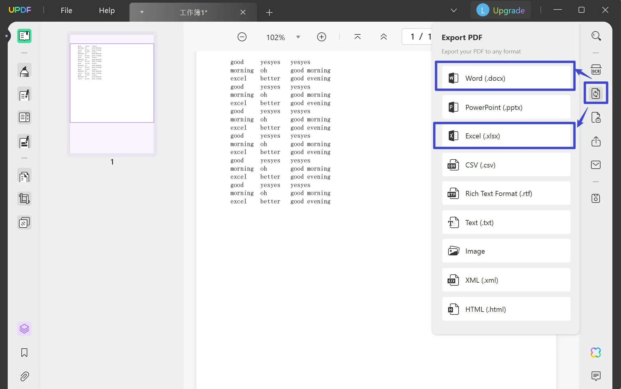 difference between ms word and excel export to excel and word