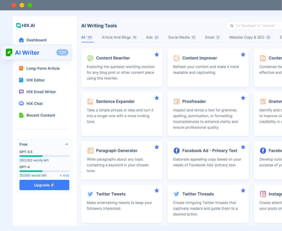 free ai tools like chatgpt hix ai