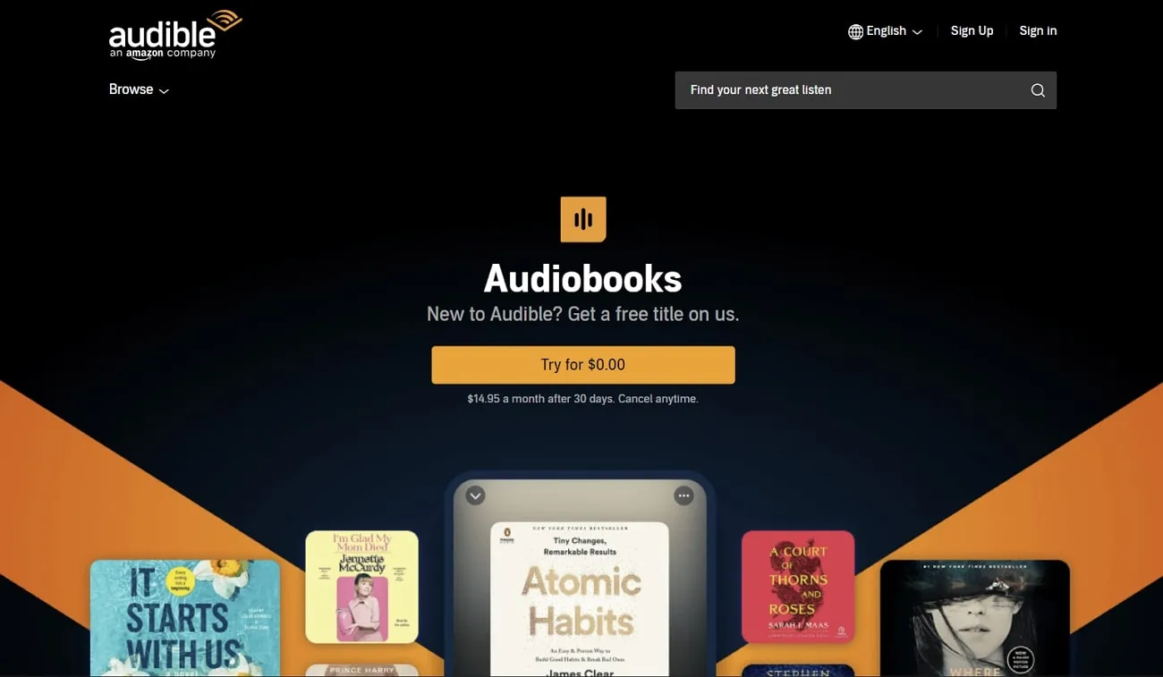 audible 無料オーディオブックダウンロードサイト