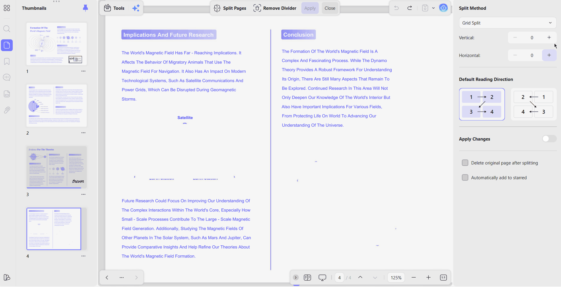 use updf split page divide pages
