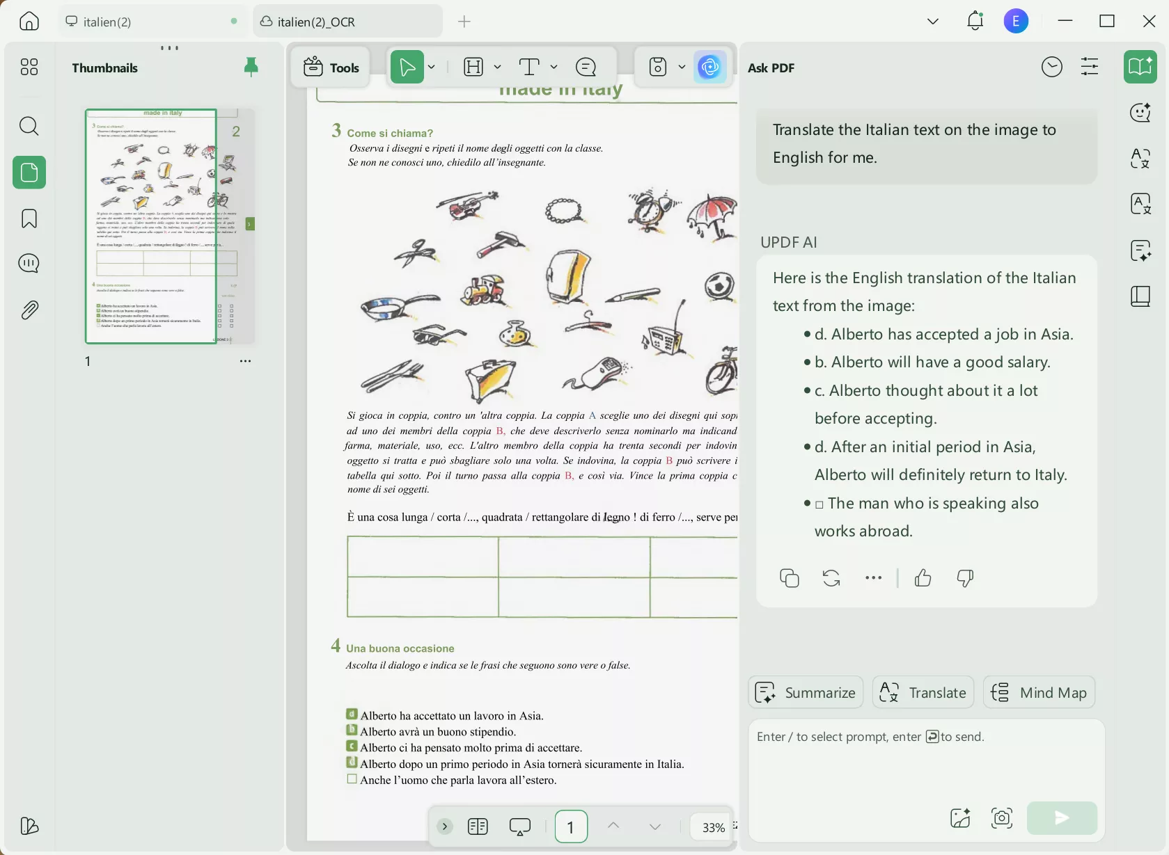 translate Italian image to English