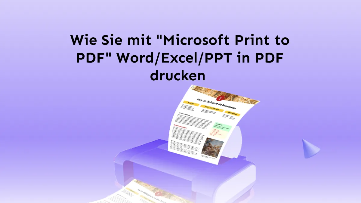 Drucken Sie mit Microsoft-Print-to-PDF Word/Excel/PPT in PDF