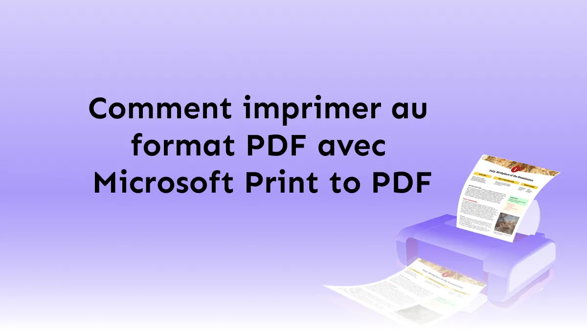 Comment imprimer au format PDF avec Microsoft Print to PDF