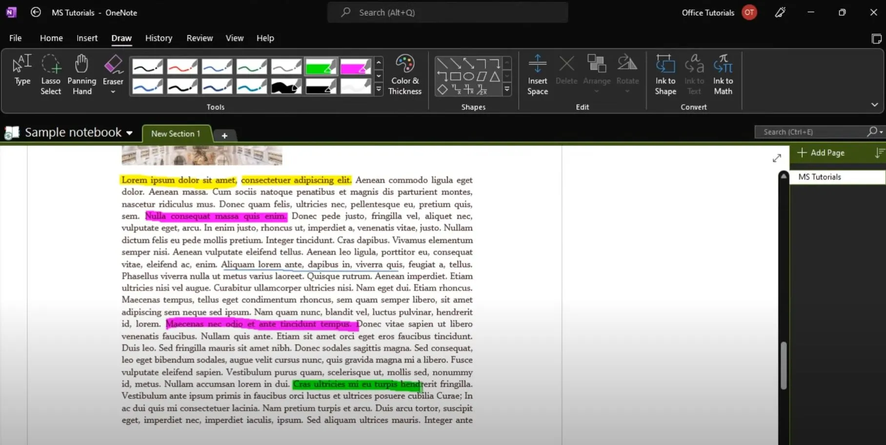 annotate pdf in onenote 