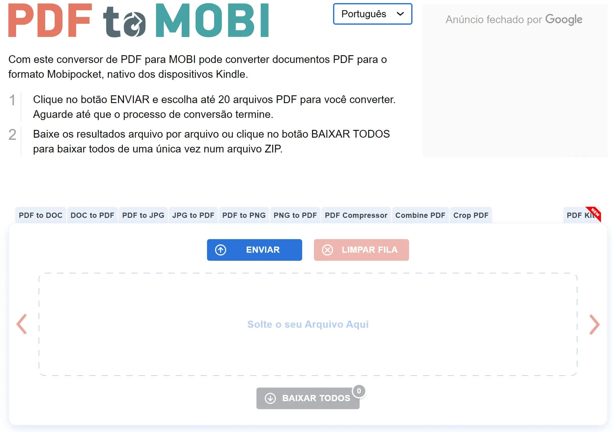 Converter PDF em MOBI