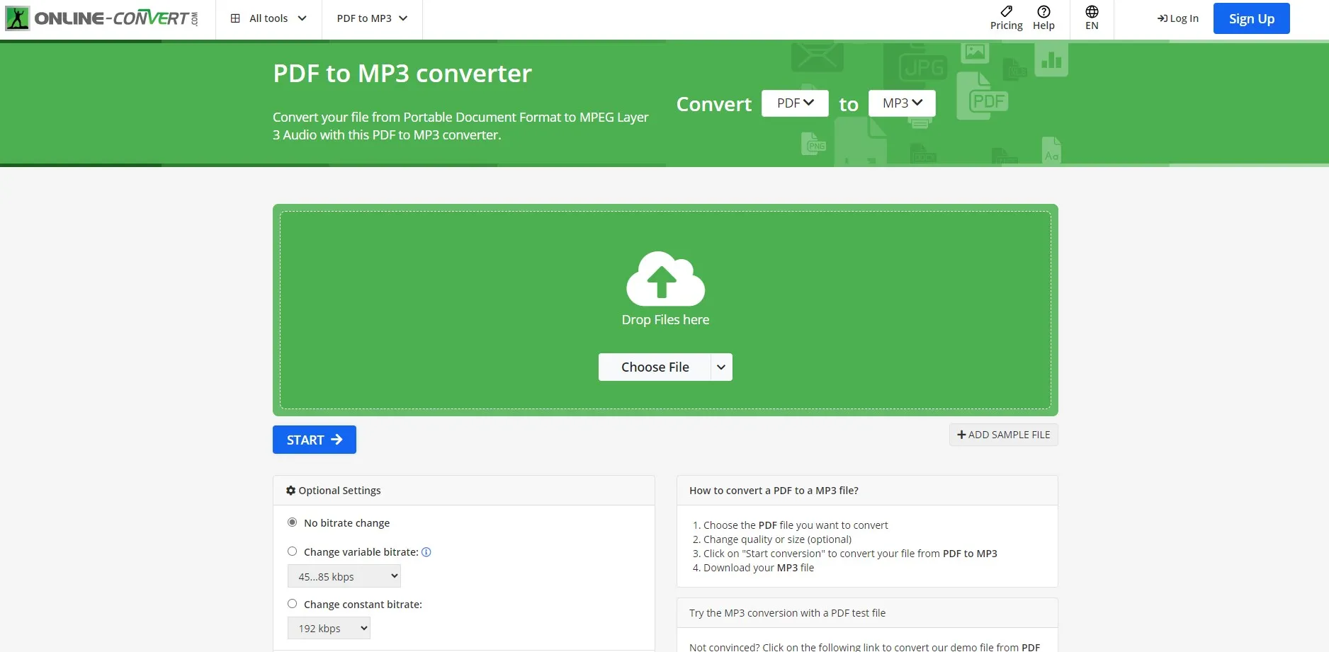 pdf to mp3 converter online onlineconverter choose file