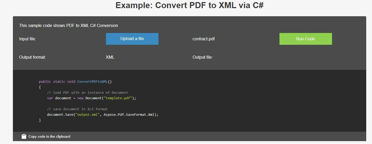 Convertire PDF in XML online gratis con Aspose