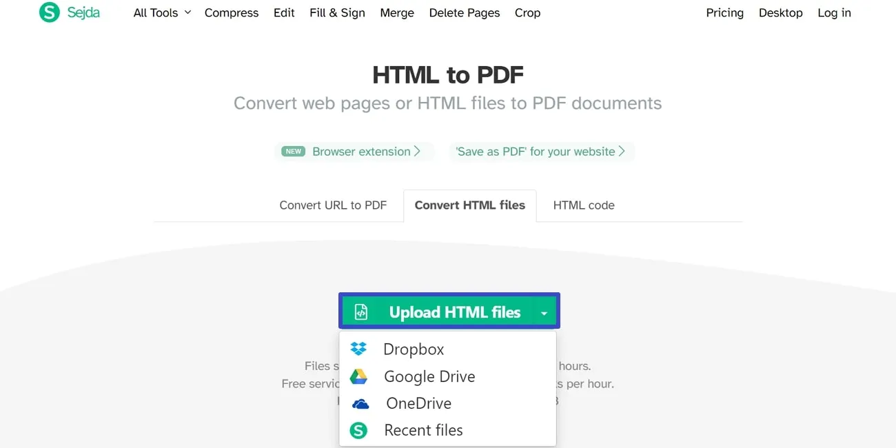 pdf vs html upload the html file