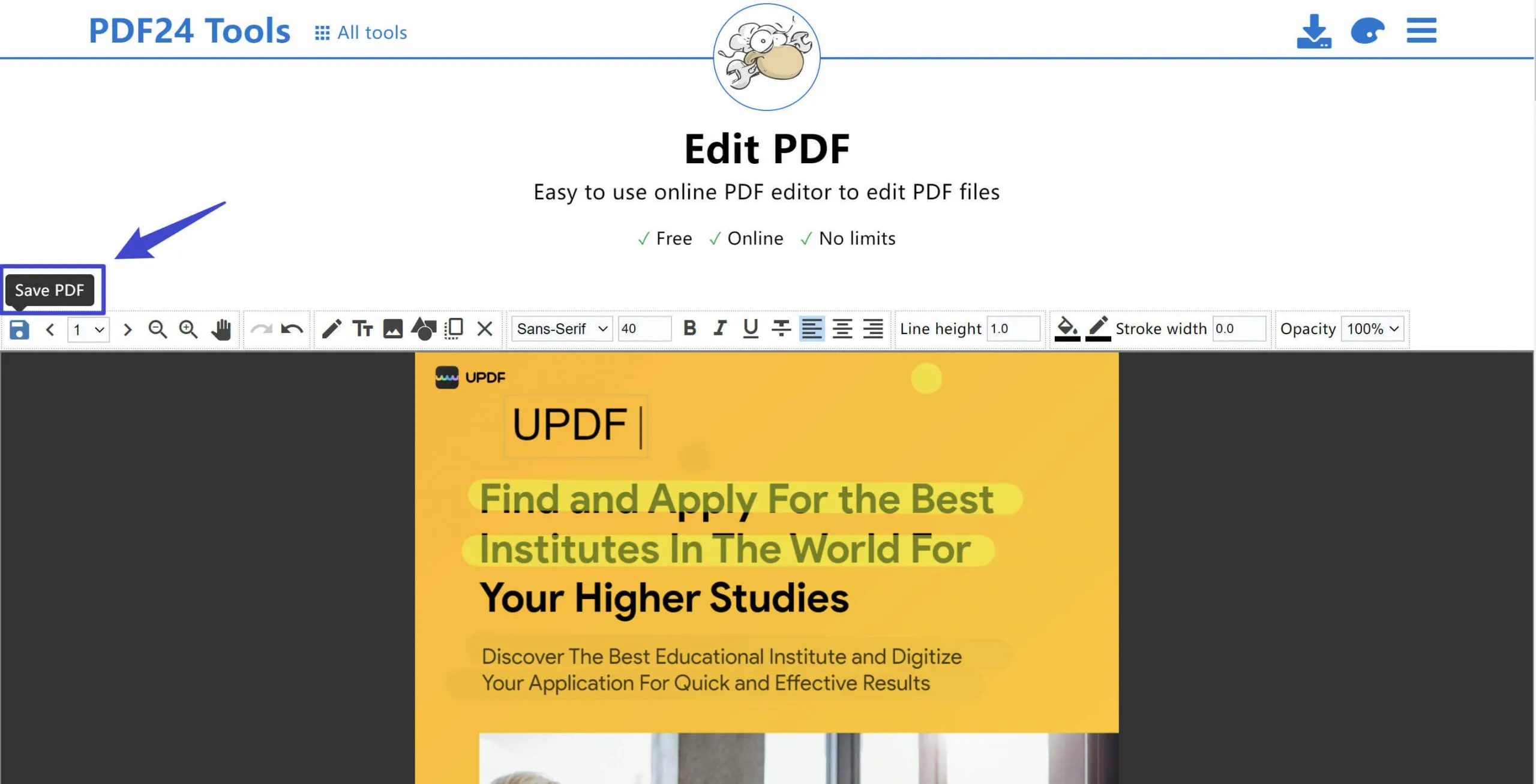 pdf24 edit pdf