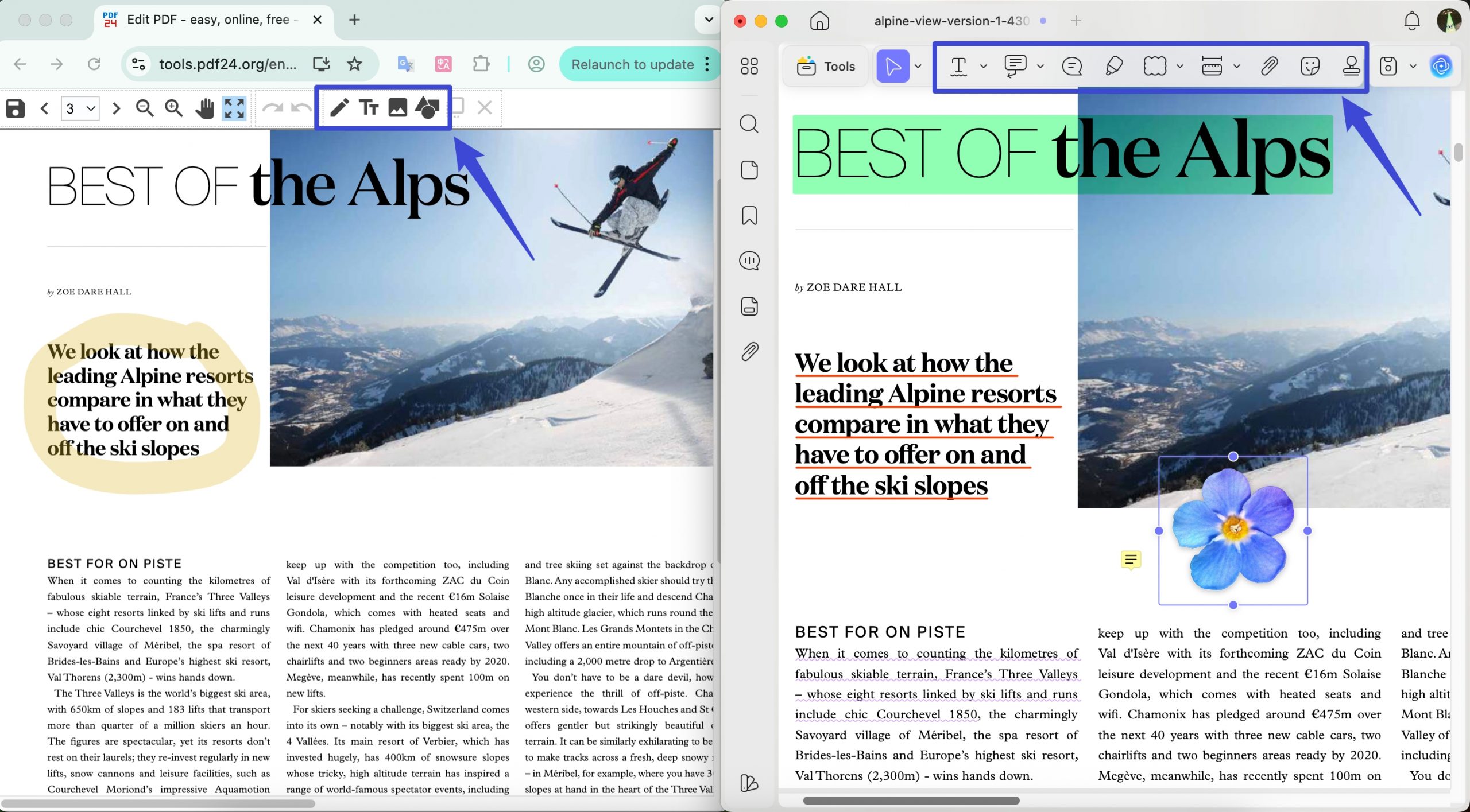 pdf24 online annotation tools vs updf