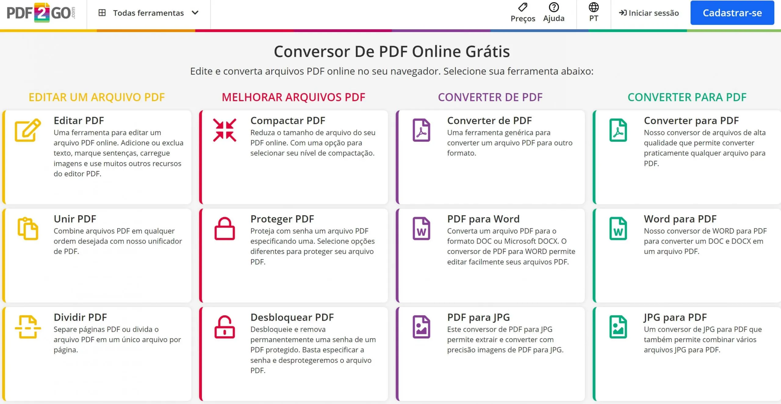 Editor de PDF Online Grátis