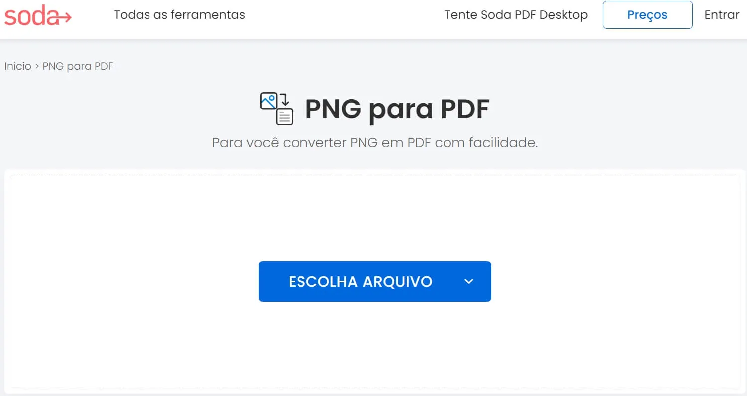 Transformar PNG em PDF online