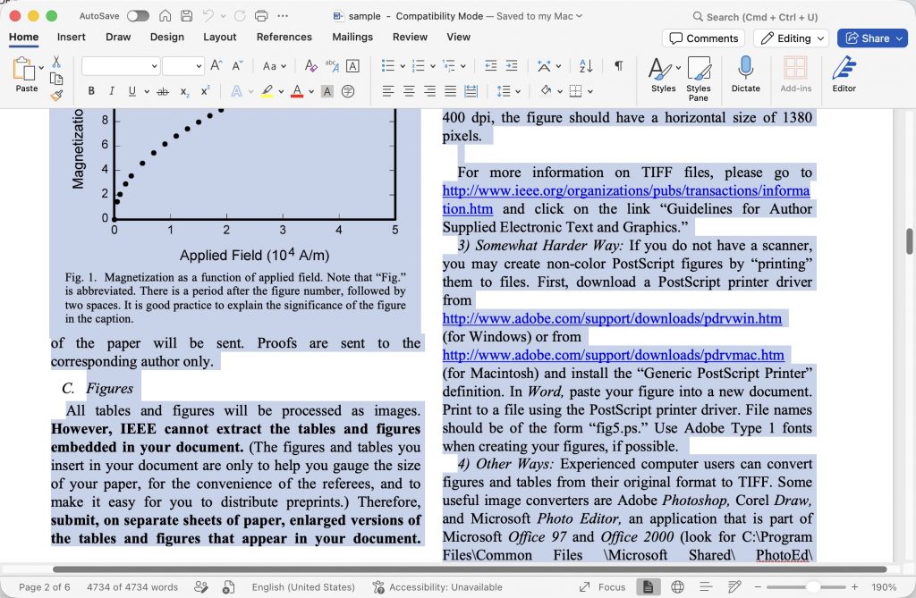 press command a to select everything on word