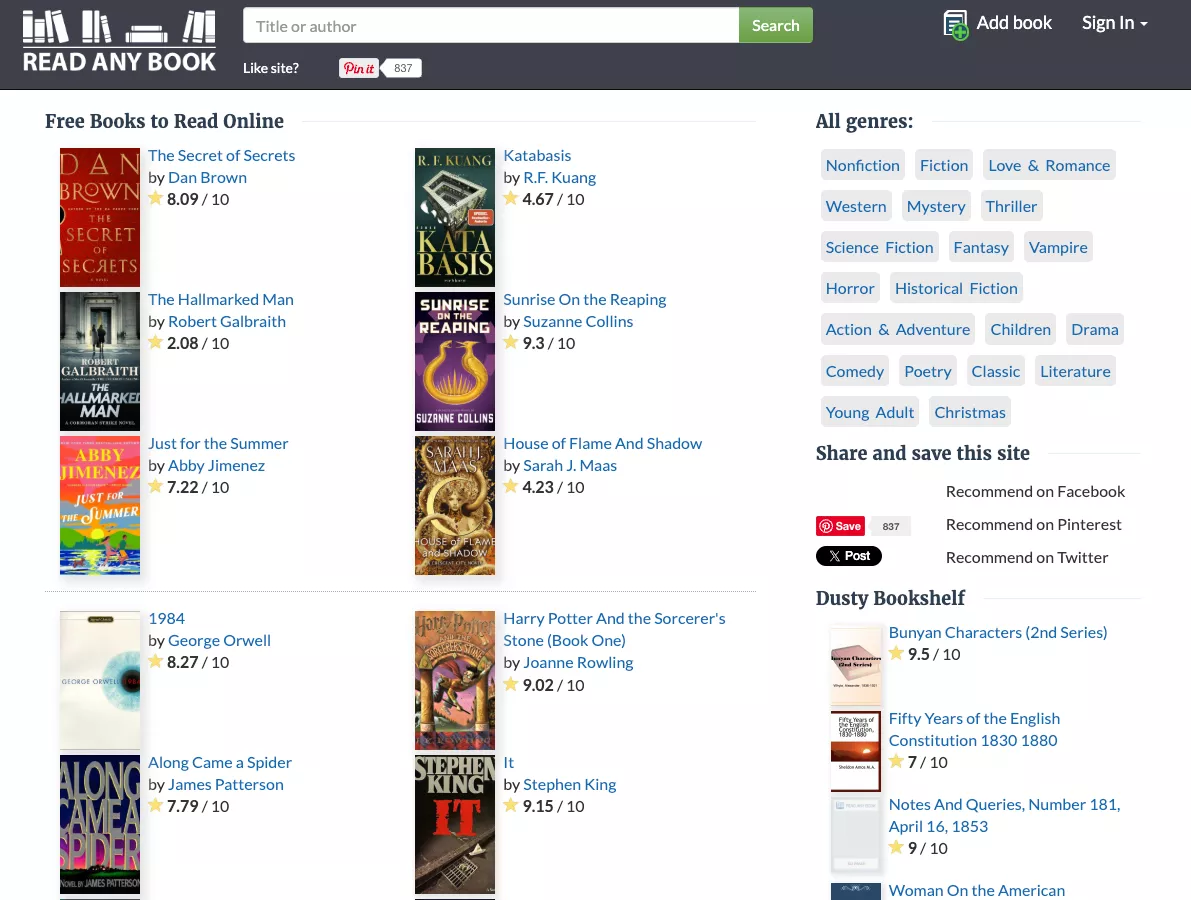 read any book the real interface