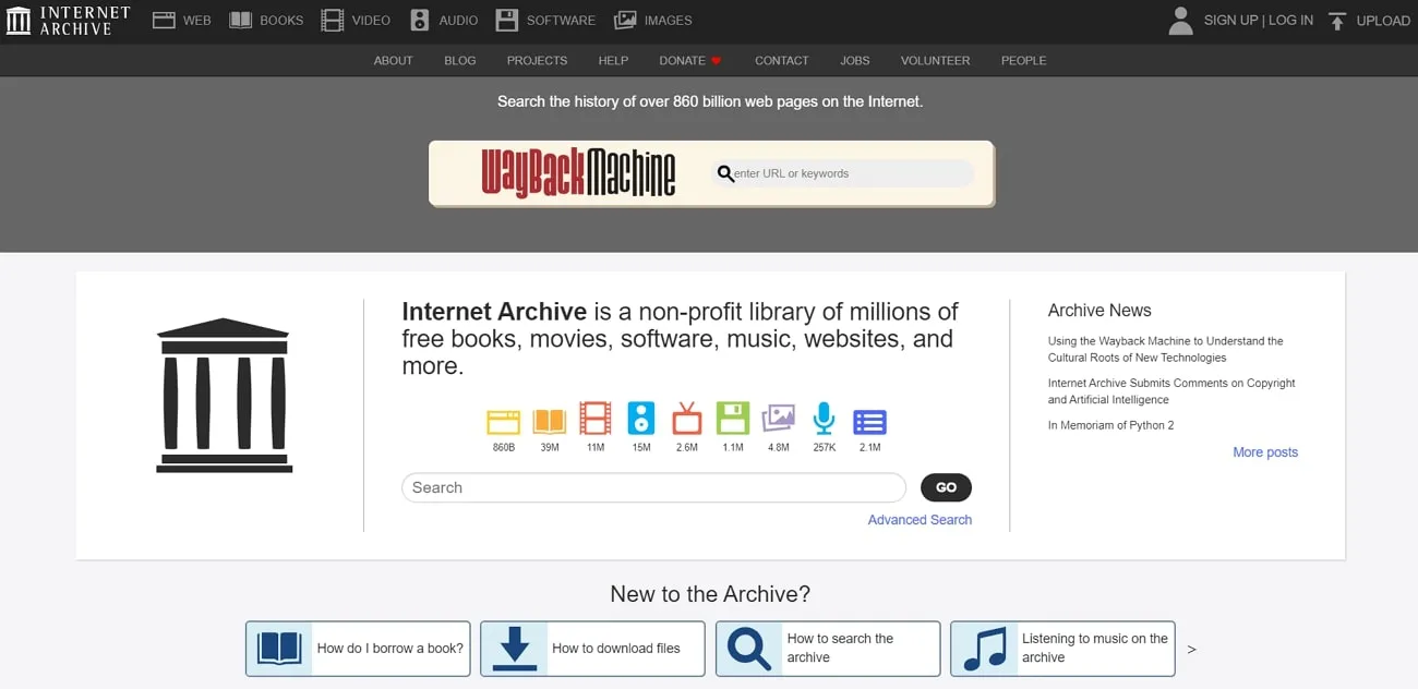 Ganze Bücher online lesen kostenlos kein Download Internet Archive E-book Website