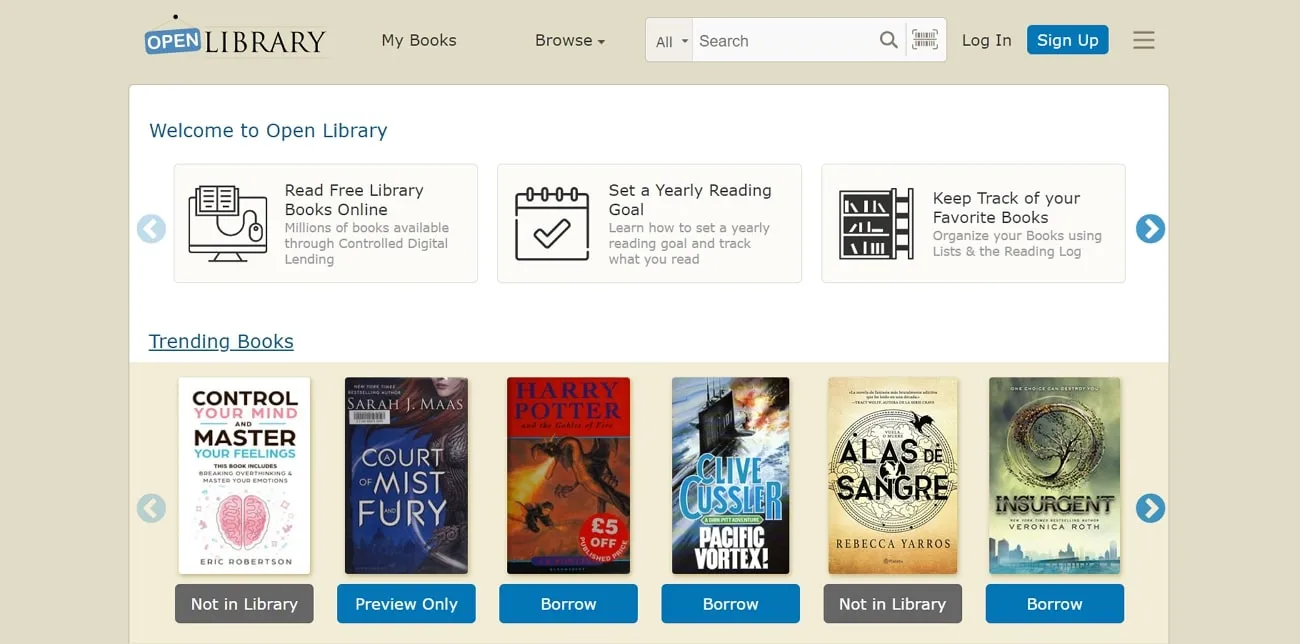 Free book section browse