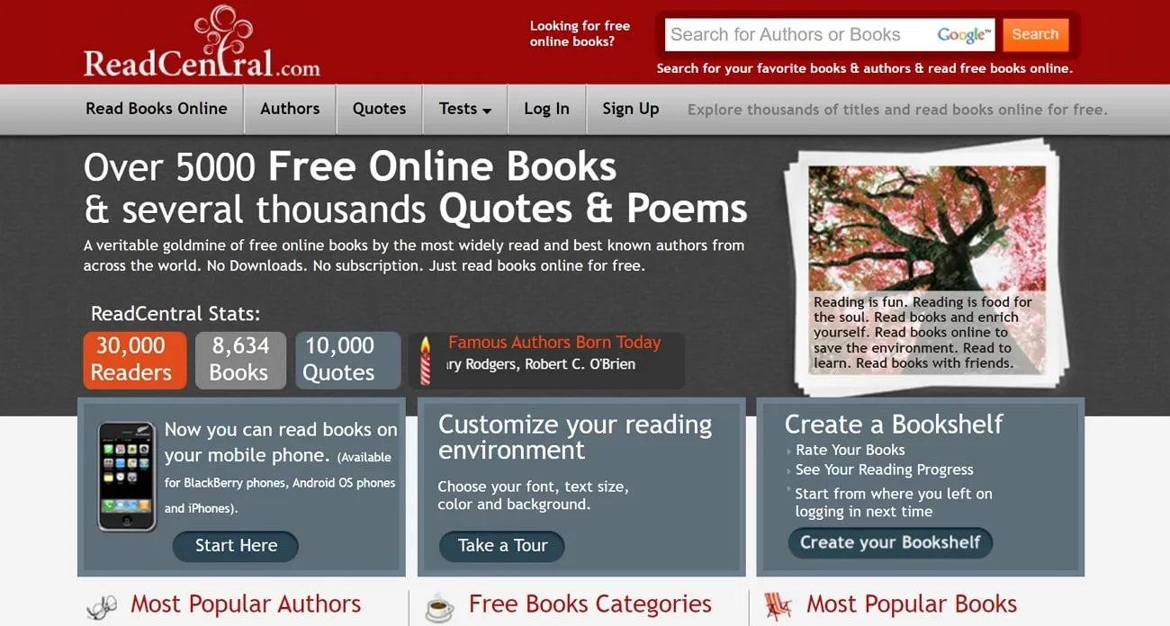 read full books online free no download readcentral ebook website