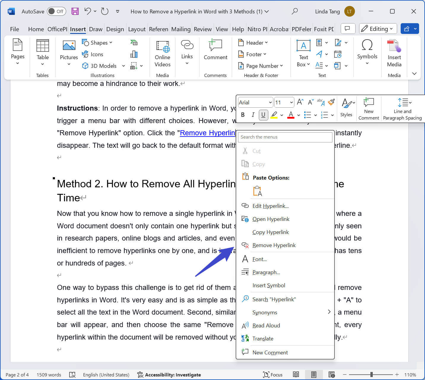 How to Remove a Hyperlink in Word with 3 Methods UPDF