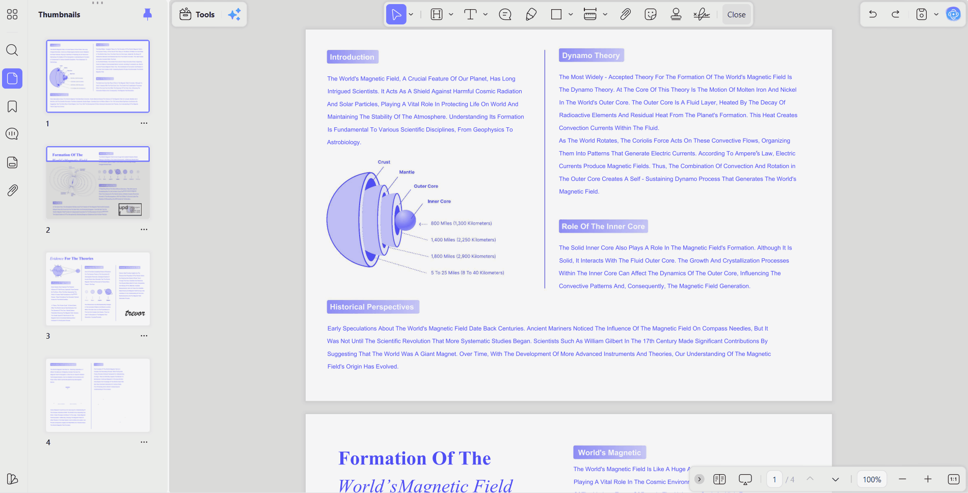 Drag a PDF page to a new position from the UPDF thumbnail sidebar