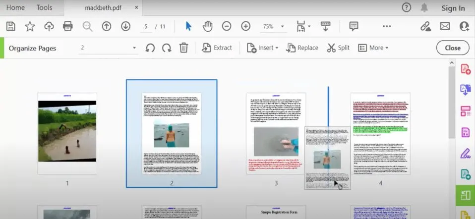 alterar ordem de paginas pdf