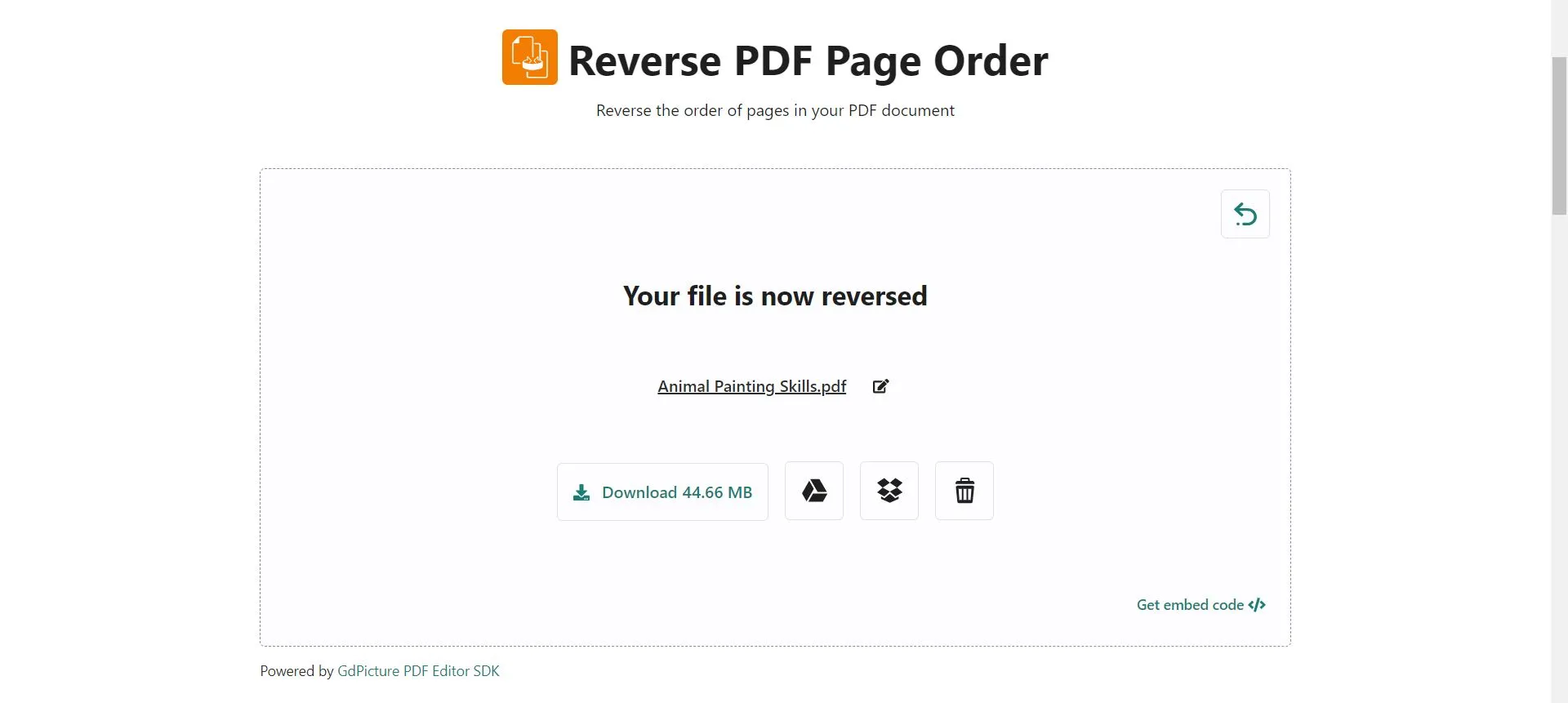 reverse order of pdf pages avepdf 