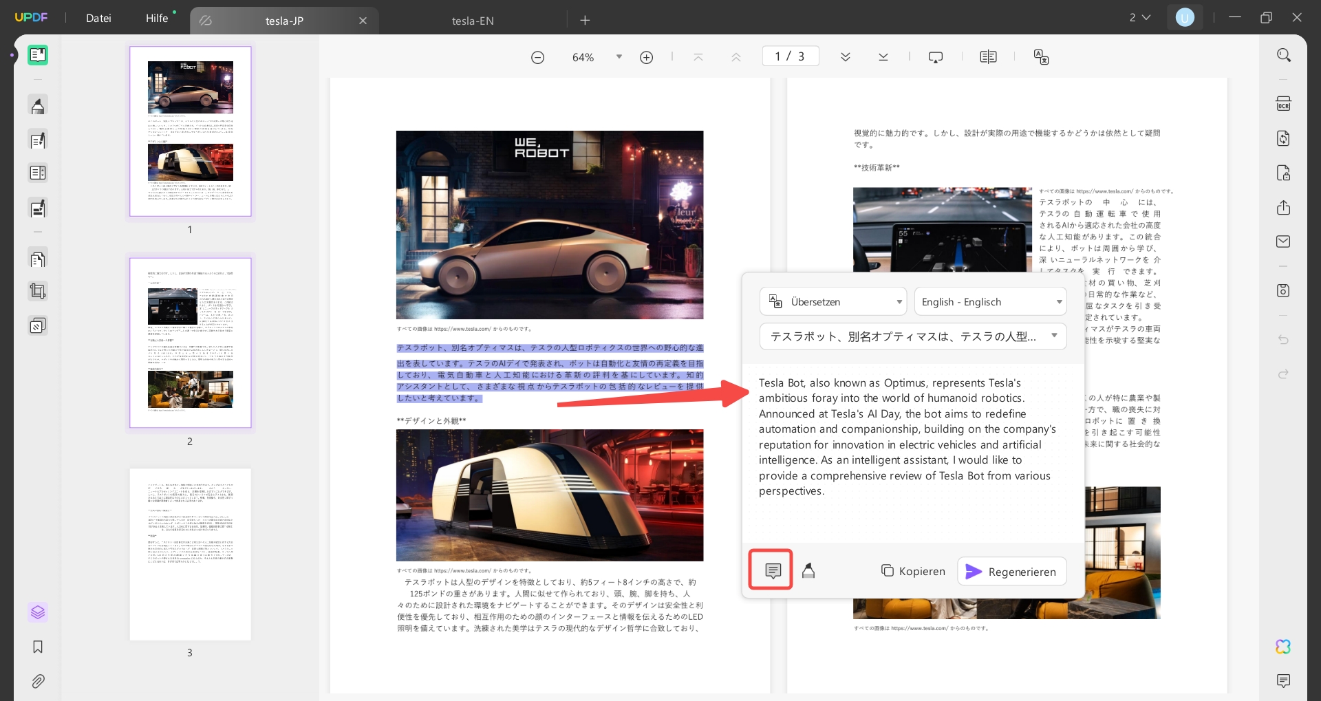 Übersetzen Sie japanisches PDF ins Englische
