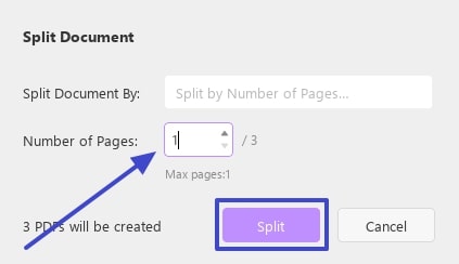 split by pages updf