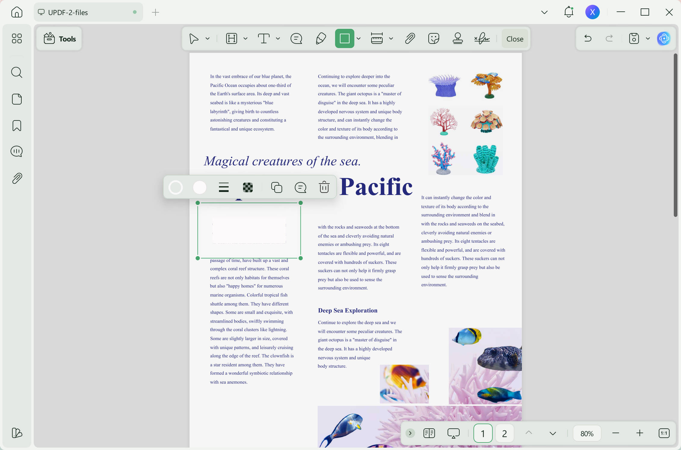 shape hide text updf windows