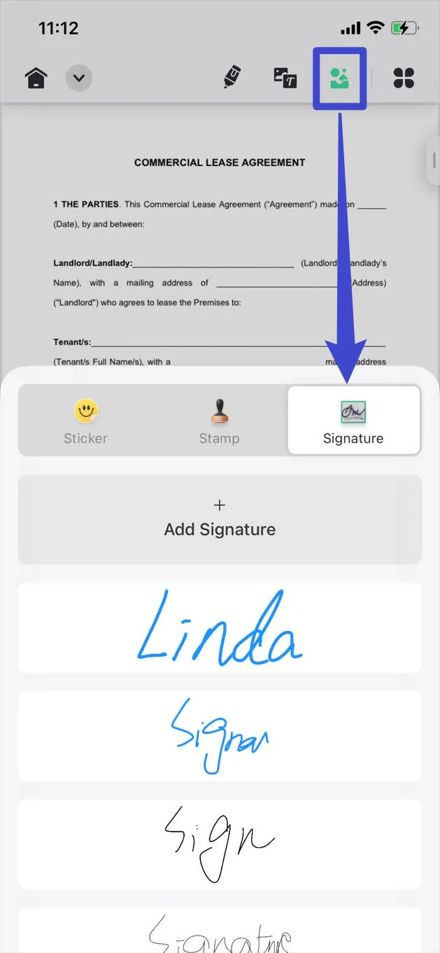 how to sign a contract on iphone signature icon updf