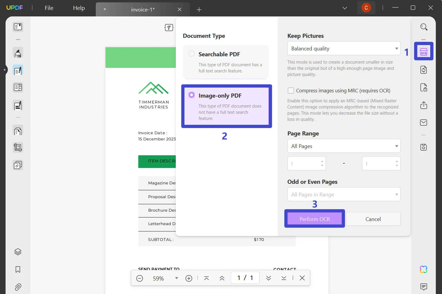 how to edit a receipt image-only-ocr