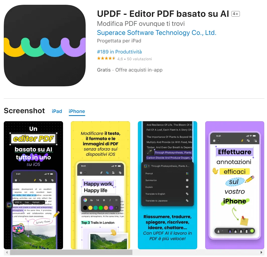 pianificatori per iPad: UPDF per iOS