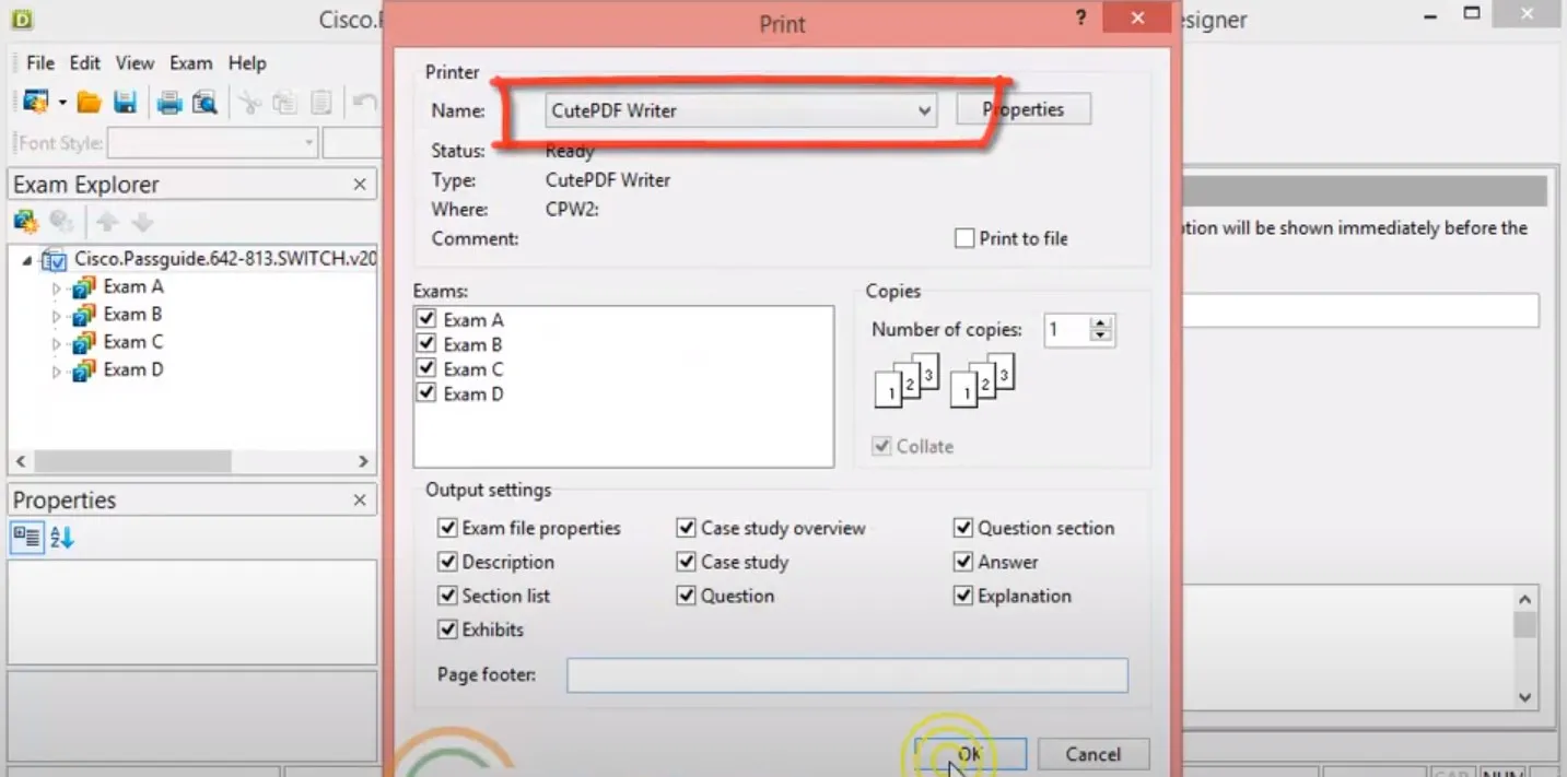 convert vce to pdf cutepdf print