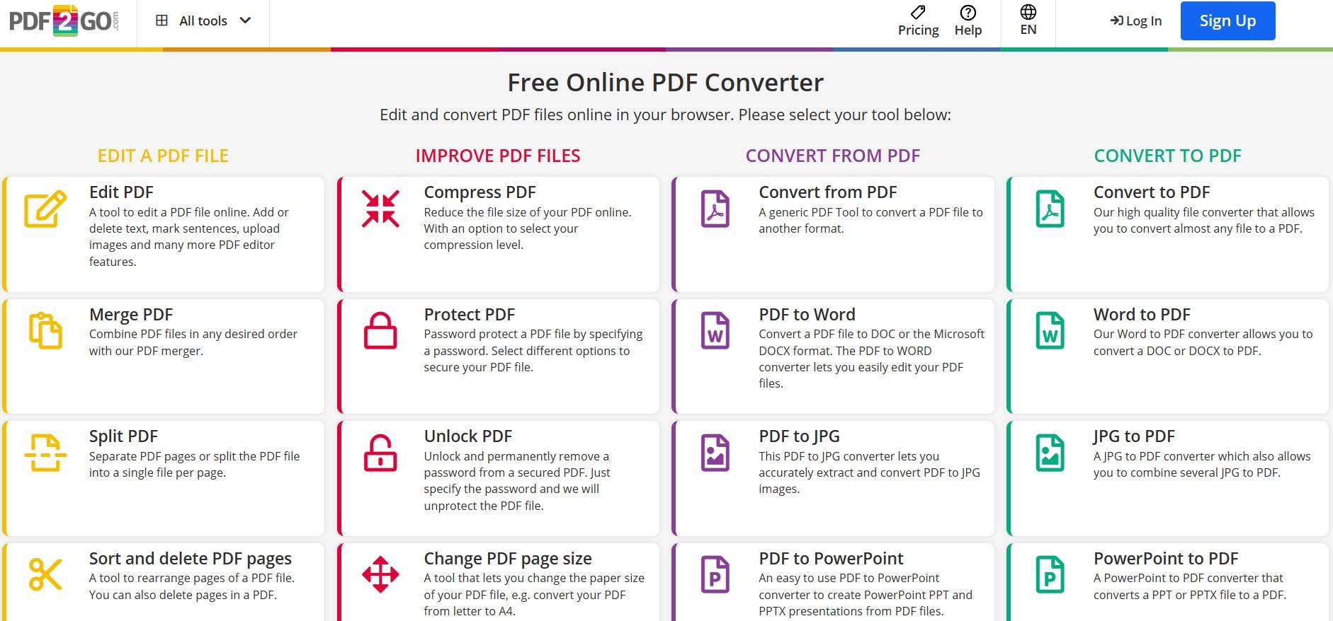 whiteout pdf online pdf2go choose tool