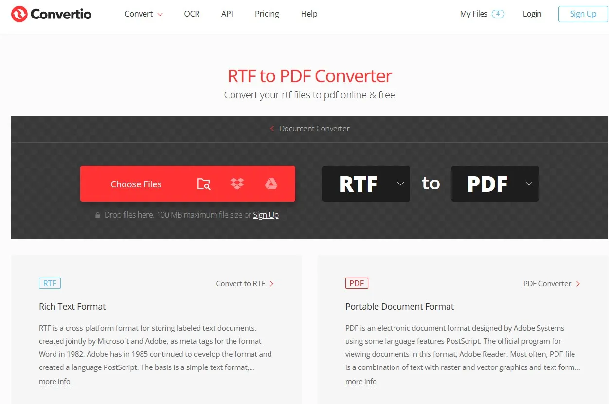 wordpad to pdf convertio choose file