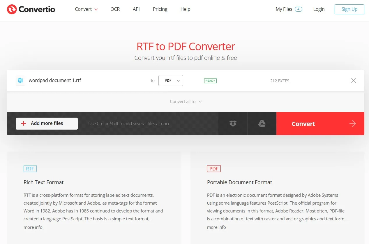 wordpad to pdf convertio download