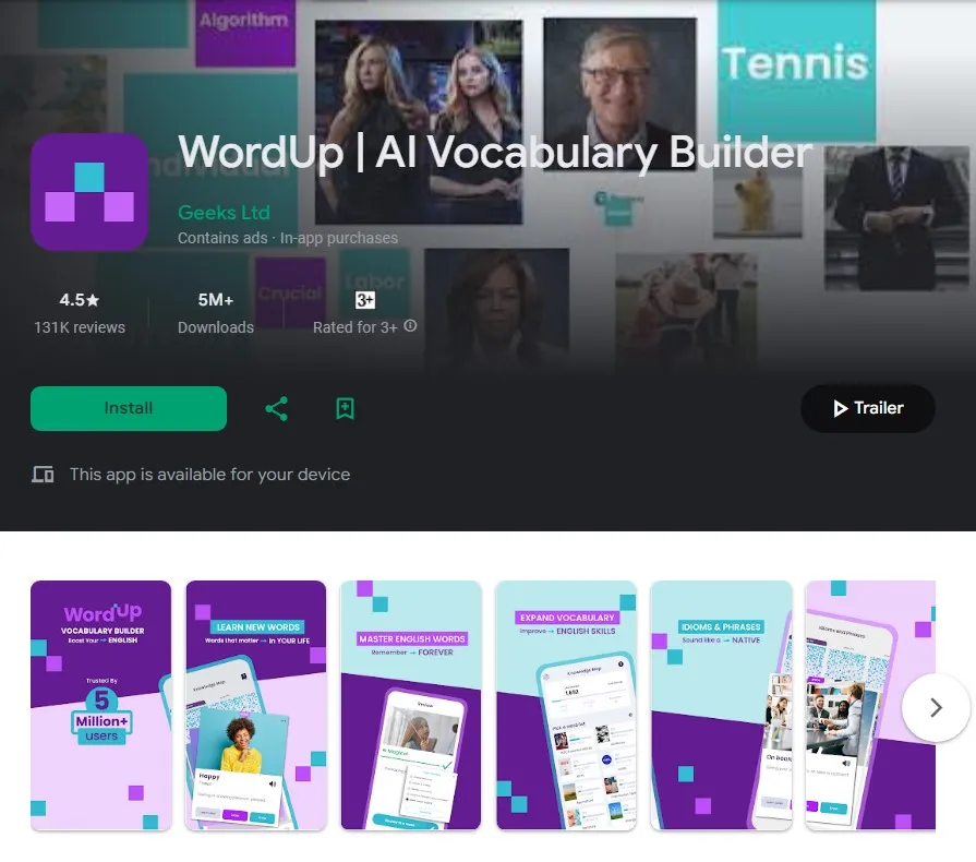 learn english with ai wordup