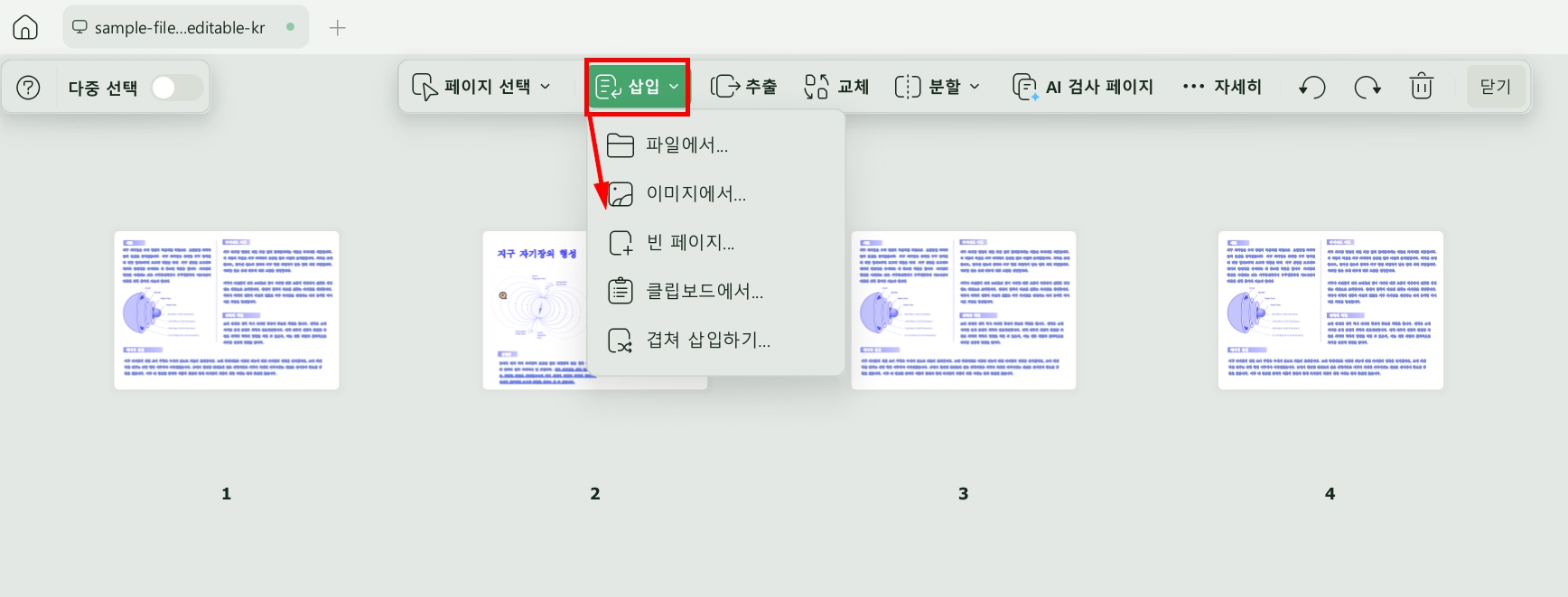 pdf 구성 삽입하기