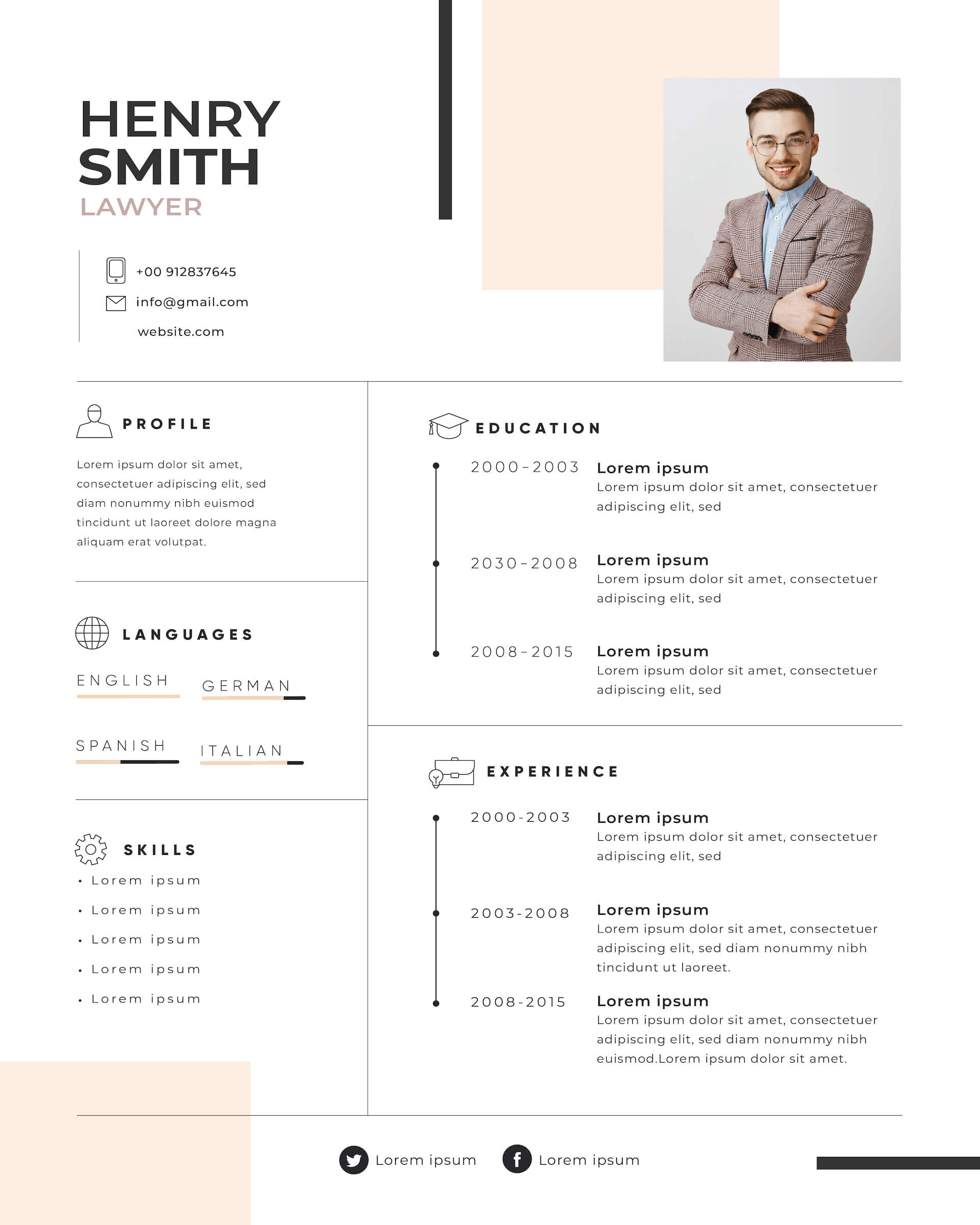 blank resume pdf A Decent Resume with a Modern and Clean Look