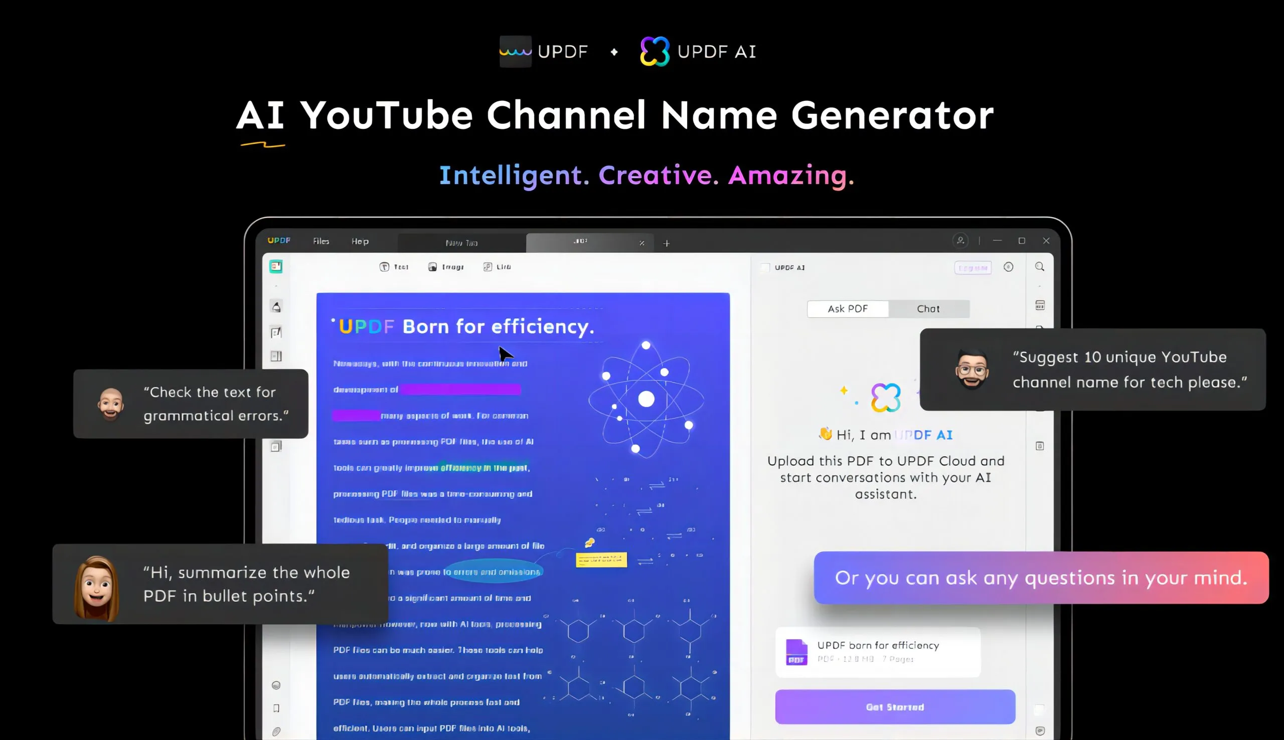 youtube channel name generator ai updf ai