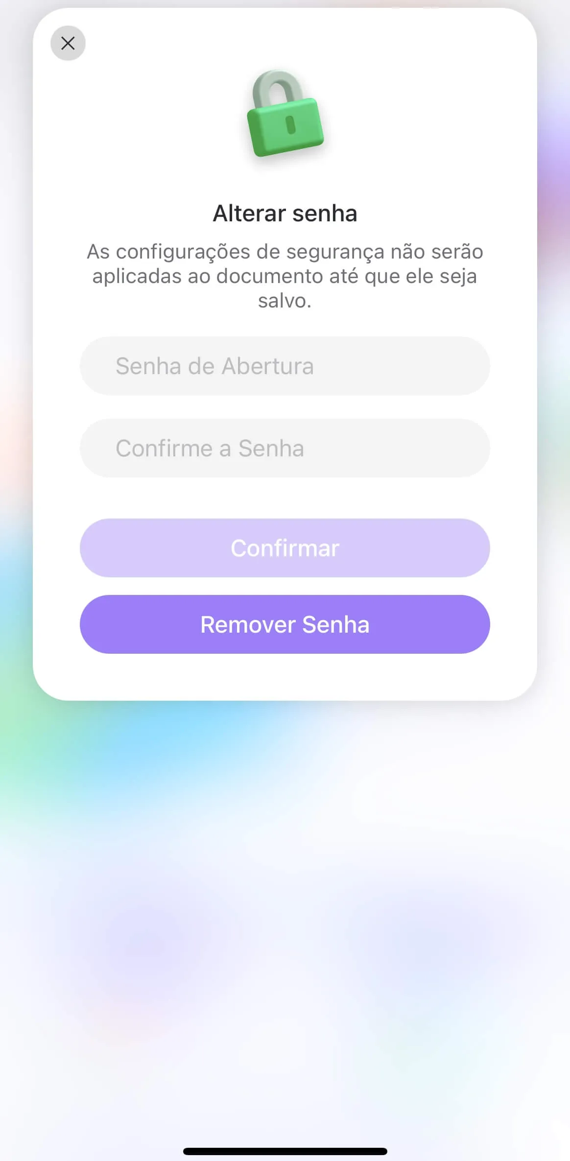 tirar senha de pdf no iPhone