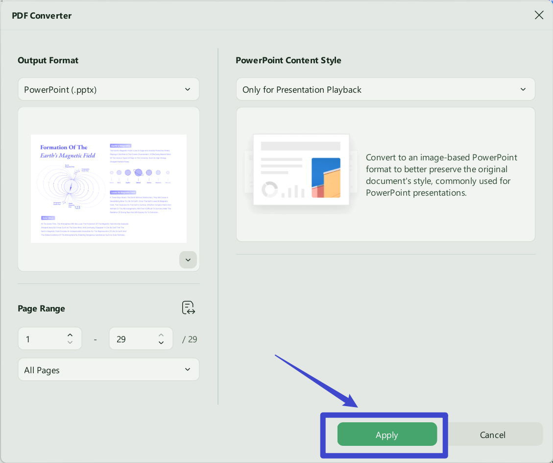 pdf vs ppt export to ppt