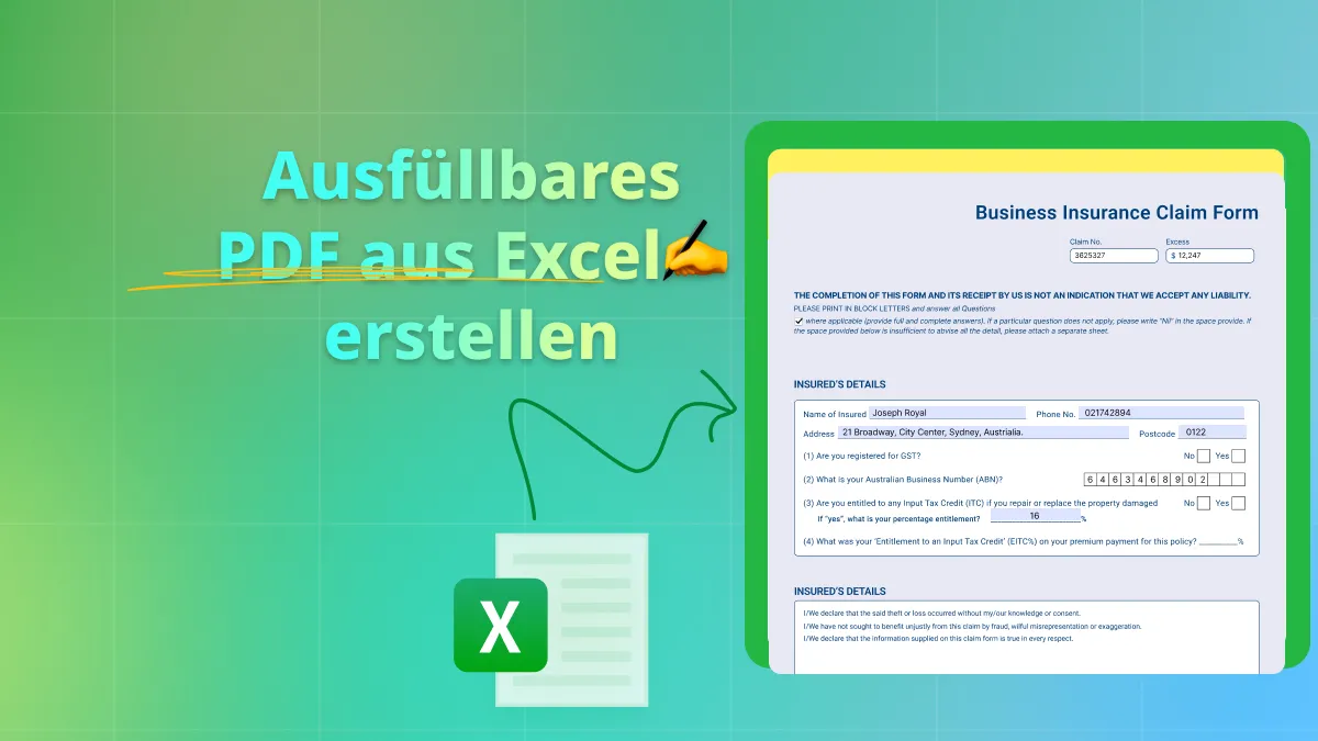 Wie Sie ausfüllbare PDFs aus Excel erstellen – 2 einfache Methoden