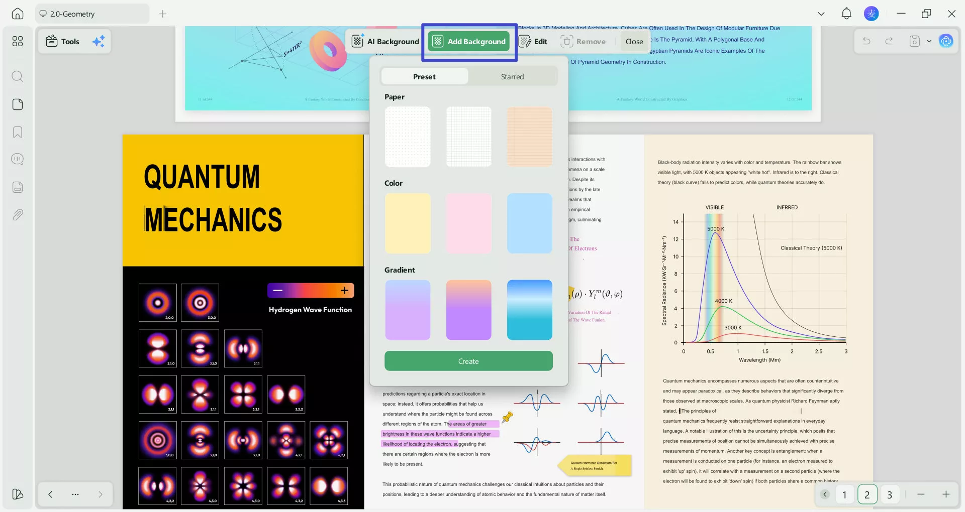 choose "add background"
