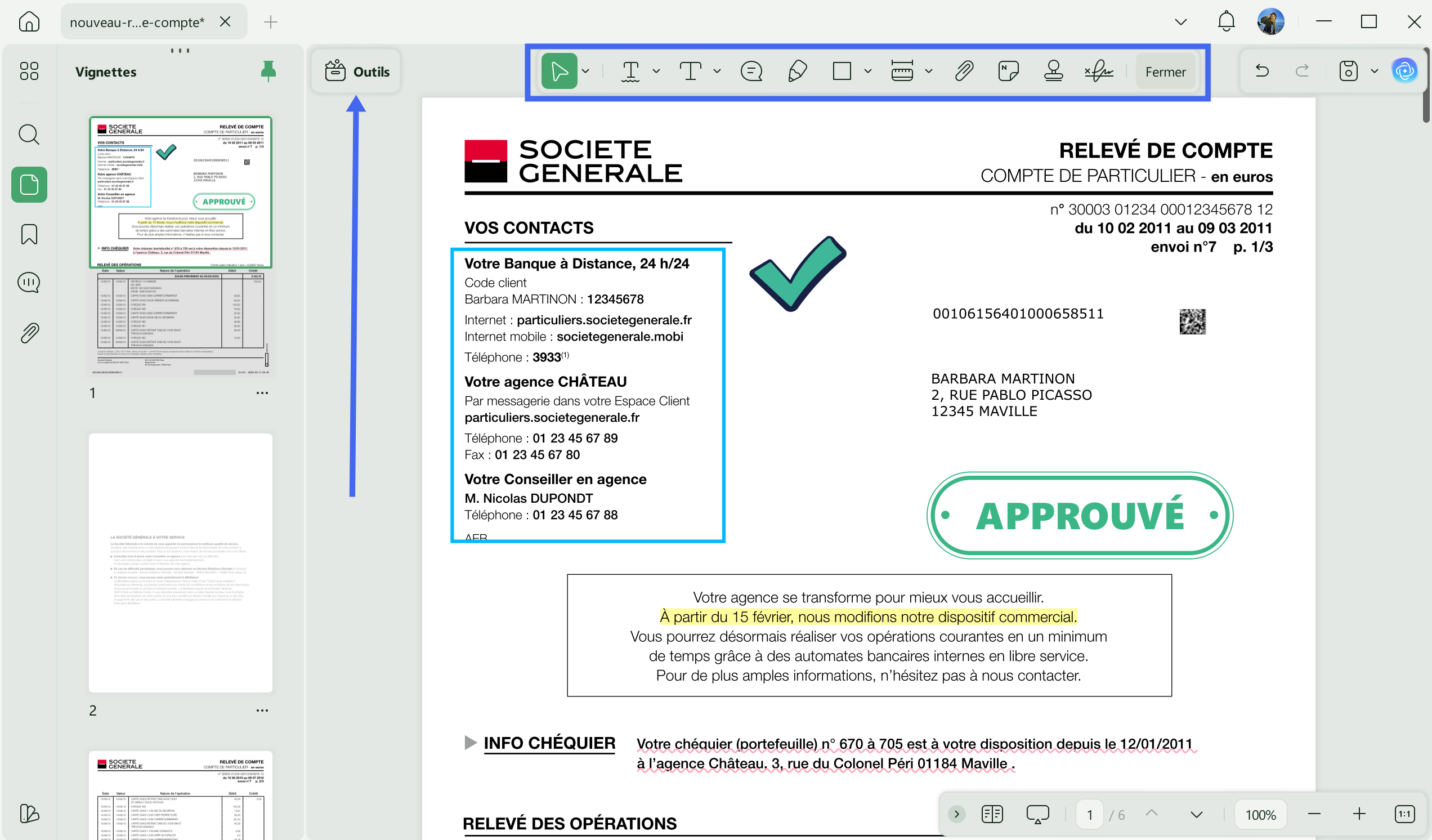 logiciel pour modifier relevé de compte