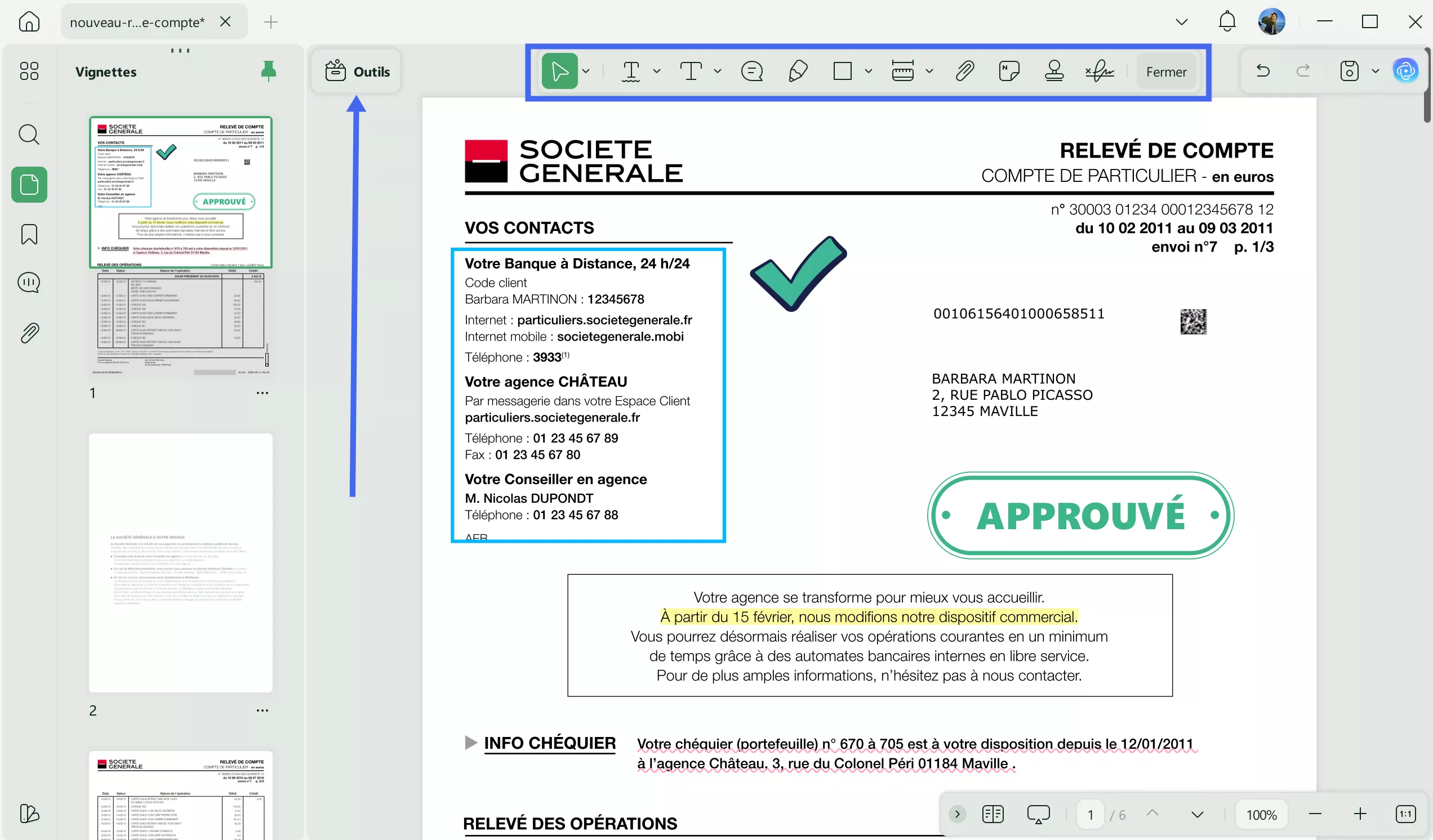 logiciel pour modifier relevé de compte