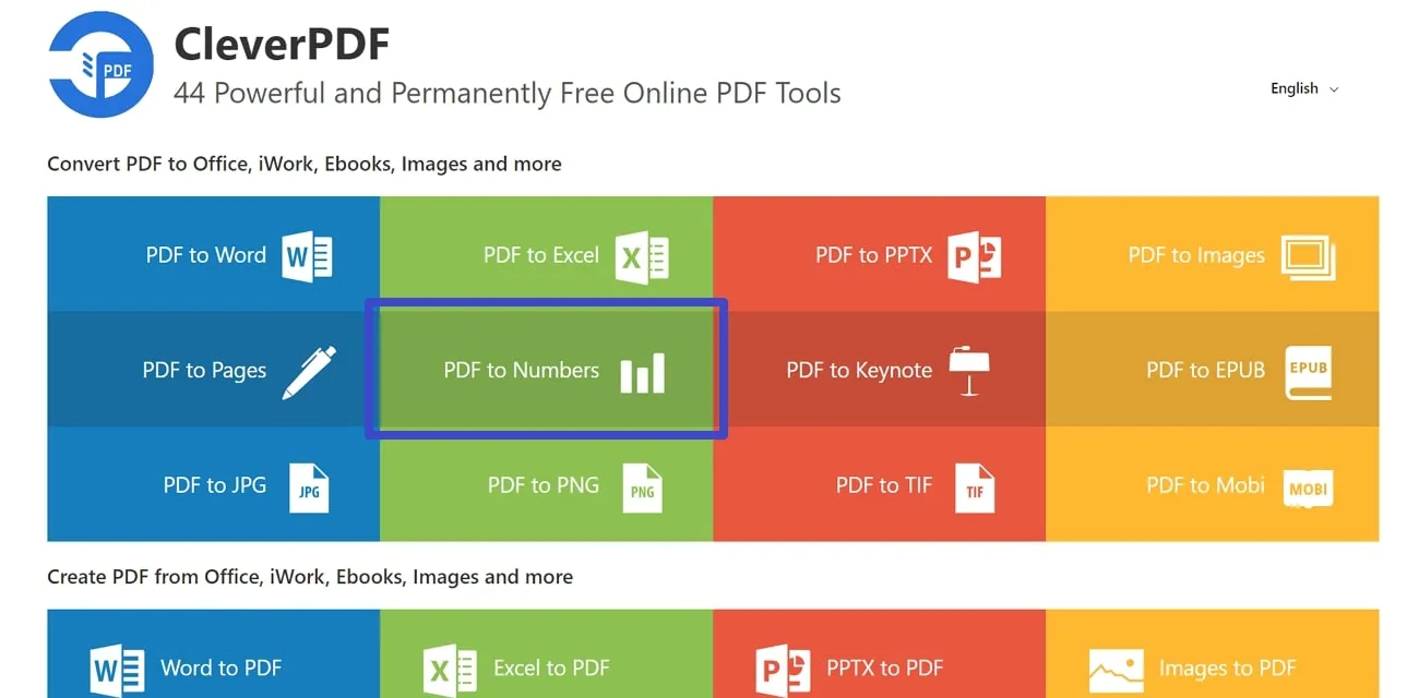 convertire i PDF in Numbers online